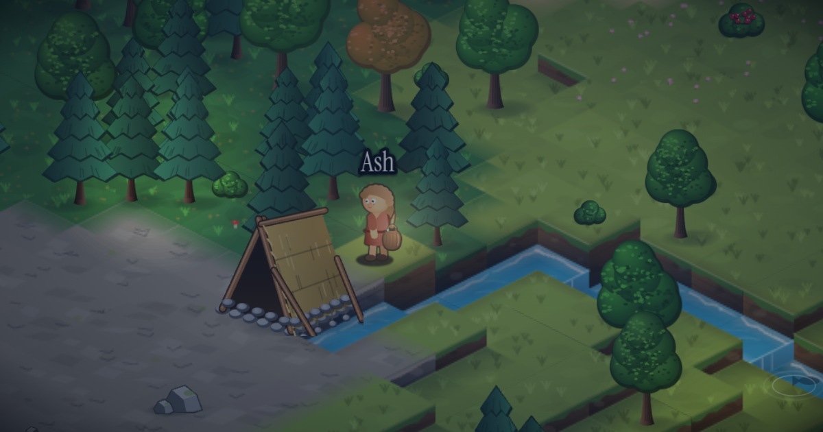 The island in the world's soft isometric style, with Ash, on 26 September 2026